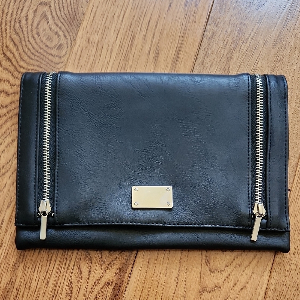 Black Clutch with Gold Accents